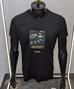 Стильная мужская брендовая футболка Boss с принтом Ф-1293