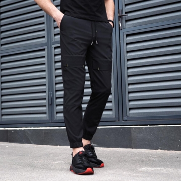 Летние черные мужские стильные штаны Б-618