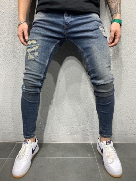 Светлые рваные джинсы D-302