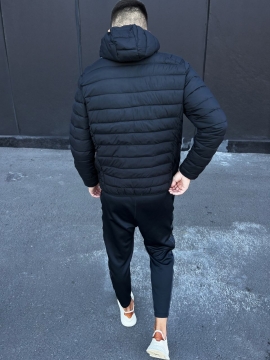 Стеганая мужская черная демисезонная куртка К-1060