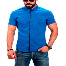 Светло-Синяя Летняя Рубашка Р-269 