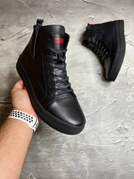 Зимние ботинки Boss из высококачественной натуральной плотной кожи Т-858