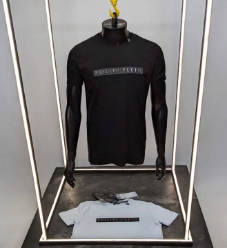Черная брендовая мужская футболка Plein Ф-1291