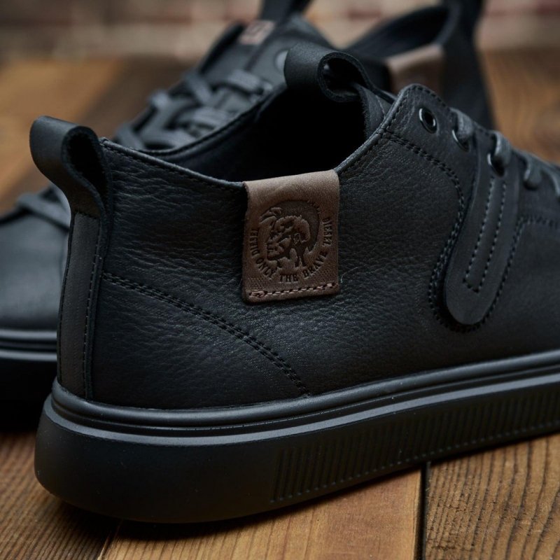 Мужские брендовые кожаные кеды из итальянской кожи Т-918