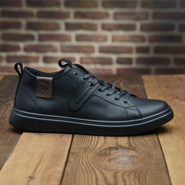 Мужские брендовые кожаные кеды из итальянской кожи Т-918