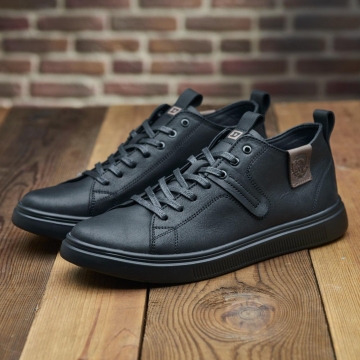 Мужские брендовые кожаные кеды из итальянской кожи Т-918