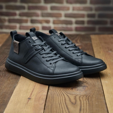 Мужские брендовые кожаные кеды из итальянской кожи Т-918