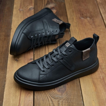 Мужские брендовые кожаные кеды из итальянской кожи Т-918