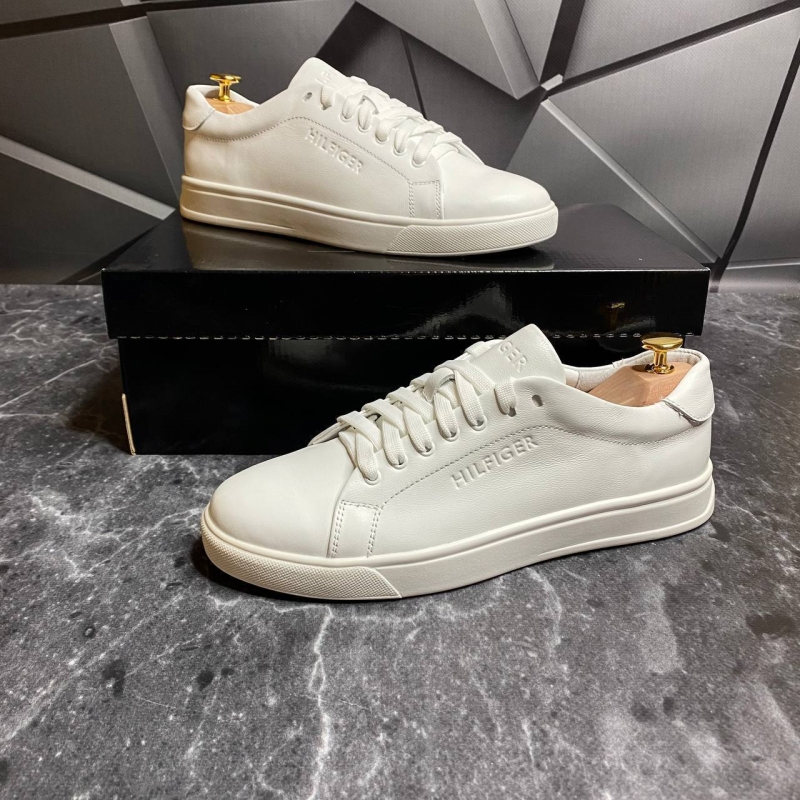 Белые кожаные кеды Tommy Т-923