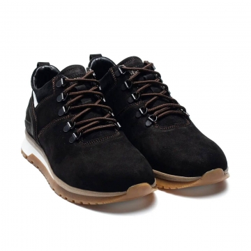 Черные мужские кожаные кроссовки Hamma из нубука Т-926