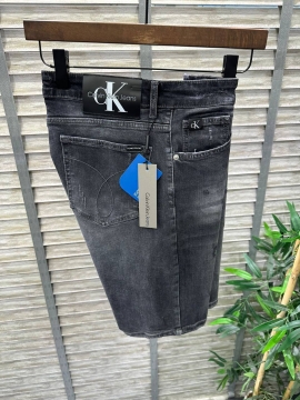 Брендовые мужские темно серые джинсовые модные шорты СК С-587