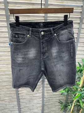 Брендовые мужские темно серые джинсовые модные шорты СК С-587