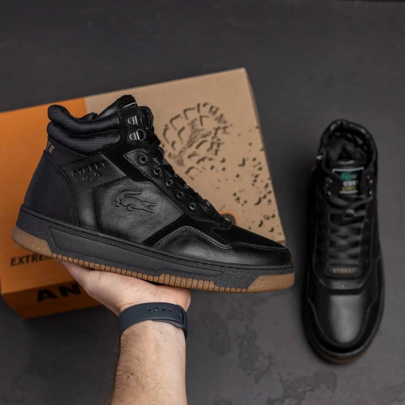 Мужские зимние кожаные ботинки LK Step Black Т-989