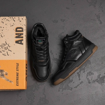 Мужские зимние кожаные ботинки LK Step Black Т-989