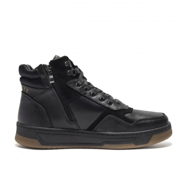 Мужские зимние кожаные ботинки LK Step Black Т-989