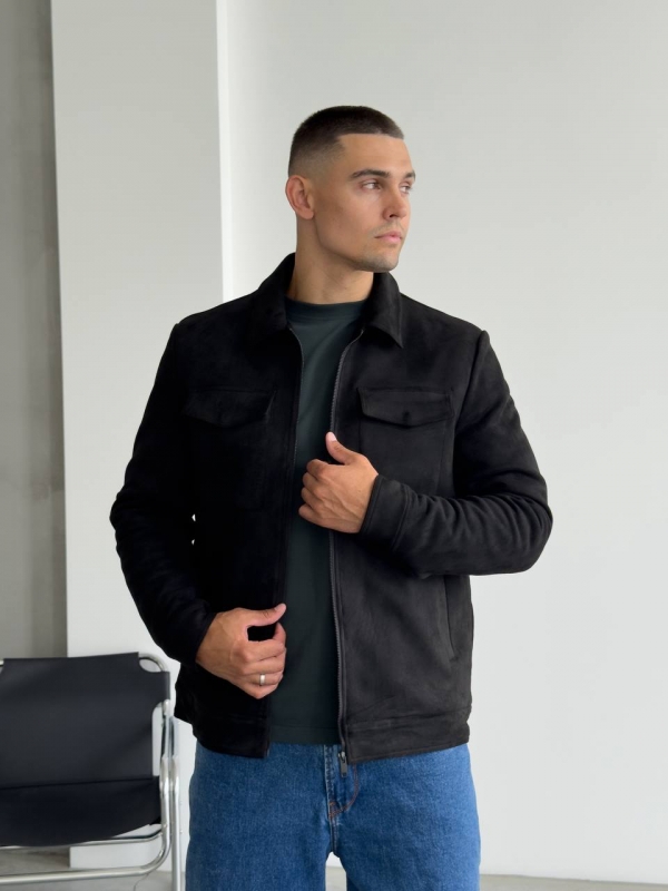 Замшевая стильная легкая курточка на весну-осень К-1459