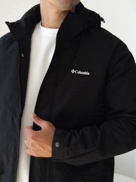 Чорна демісезонна чоловіча куртка з капюшоном К-1488