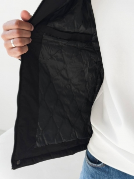 Чорна демісезонна чоловіча куртка з капюшоном К-1488