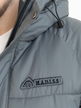 Темно серая мужская куртка на зиму Madiss с капюшоном К-1503