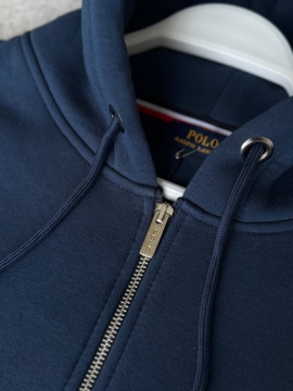 Темно синий теплый мужской спортивный костюм с кофтой на молнии К-896