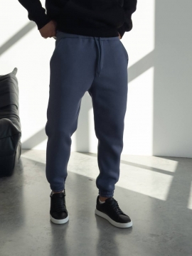 Теплые мужские спортивные штаны в оттенке индиго Б-696