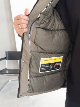 Мужская зимняя куртка хаки до -15 градусов с капюшоном К-1535