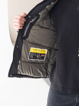 Чорна чоловіча стильна зимова курточка до -15 градусів К-1536