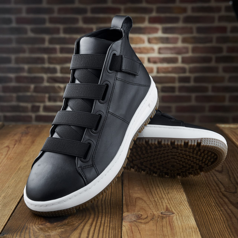 Мужские зимние стильные ботинки из натуральной итальянской кожи и меха Gross на резинке Т-2990