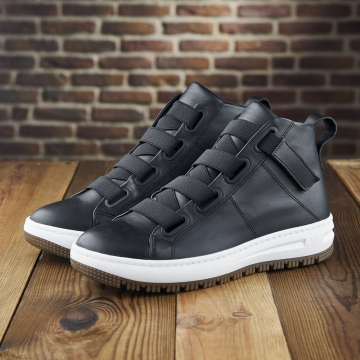 Мужские зимние стильные ботинки из натуральной итальянской кожи и меха Gross на резинке Т-2990