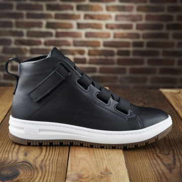 Мужские зимние стильные ботинки из натуральной итальянской кожи и меха Gross на резинке Т-2990