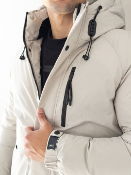 Світла чоловіча зимова курточка з капюшоном до -15 градусів К-1538