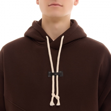 Зимний мужской спортивный костюм с капюшоном в шоколадном оттенке К-964