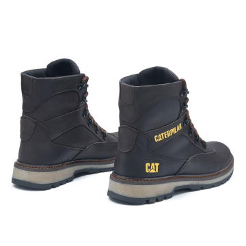 Темно коричневые мужские теплые зимние высокие ботинки с мехом Т-1022