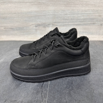 Мужские зимние кожаные кроссовки из нубука с мехом Т-1025