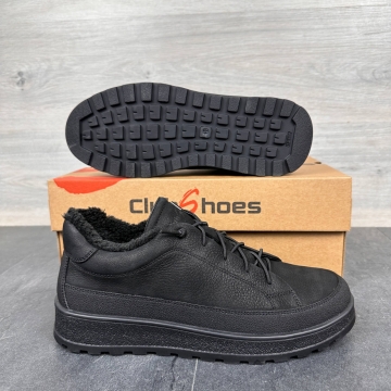 Мужские зимние кожаные кроссовки из нубука с мехом Т-1025