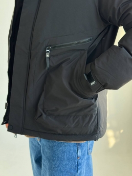 Черная мужская зимняя куртка Madiss с капюшоном К-1542