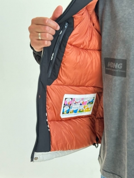 Черная куртка мужская на зиму Madiss с белыми рукавами К-1543