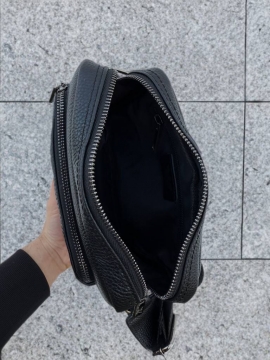 Мужская брендовая кожаная сумка Armani через плечо S-111