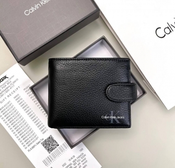 Черный мужской небольшой кошелек СК из натуральной кожи К-137