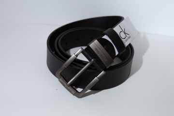 Кожаный мужской ремень Calvin в черном цвете Р-300