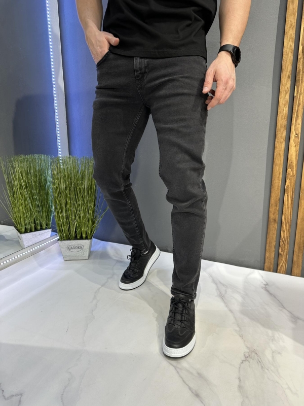 Темно серые мужские подзауженные джинсы BigBull Д-858