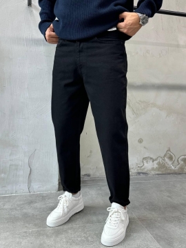 Мужские черные джинсы мом Д-861