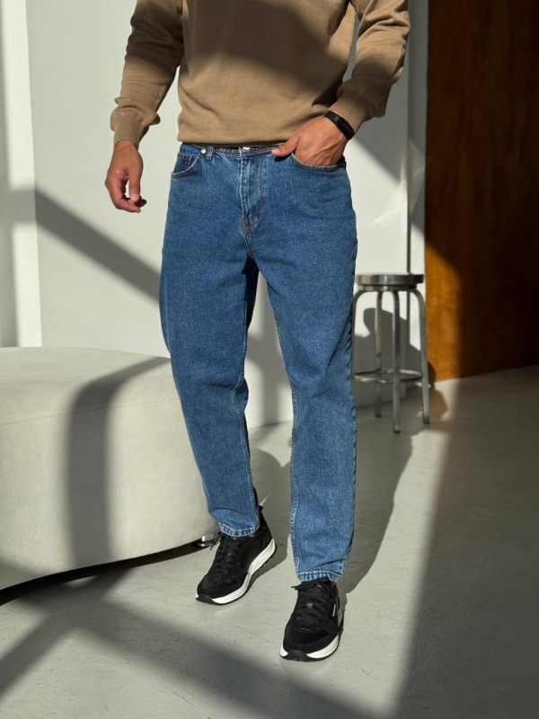 Темно синие мужские турецкие джинси МОМ Д-865
