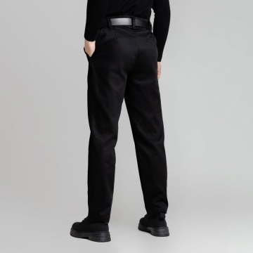 Теплые мужские деловые черные штаны брючного фасона Б-700