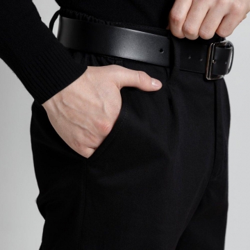 Теплые мужские деловые черные штаны брючного фасона Б-700