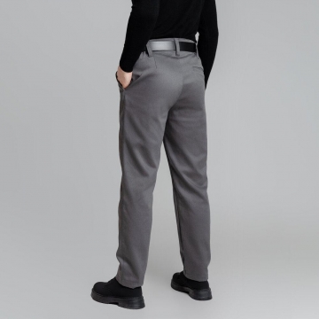 Деловые мужские утепленные серые штаны брючного фасона Б-701