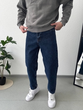 Темно синие мужские стильные джинсы мом Д-867