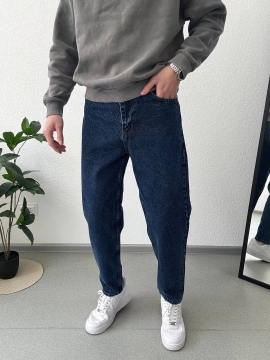 Темно синие мужские стильные джинсы мом Д-867