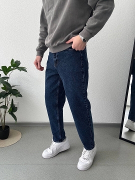 Темно синие мужские стильные джинсы мом Д-867