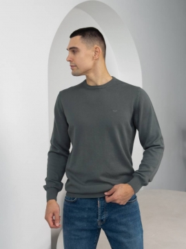 Темно серый мужской легкий весенний свитер Т-1362